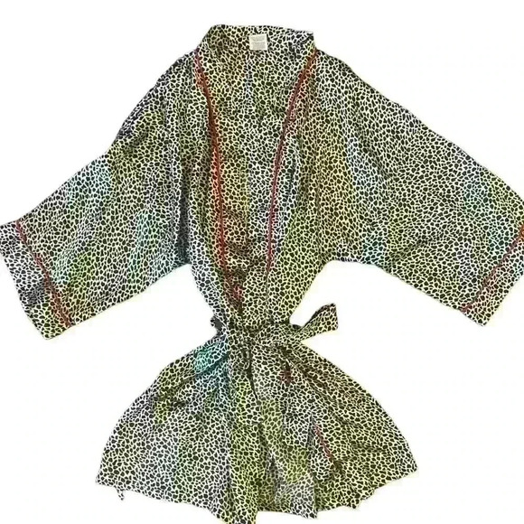 Animal Leopard Print Bath Robe Pink Trim size XL - Picture 1 of 9